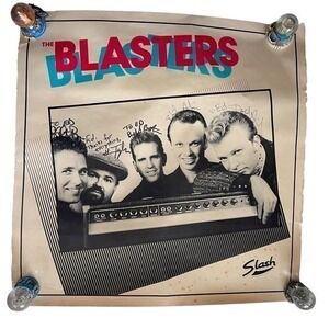 Signed The Blasters 1981 Slash Records Poster Autographed Phil Alvin, Dave Alvin